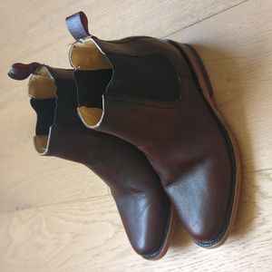 Reyme Leather Chelsea Style Boots in Burgundy Brown Colour Size 36